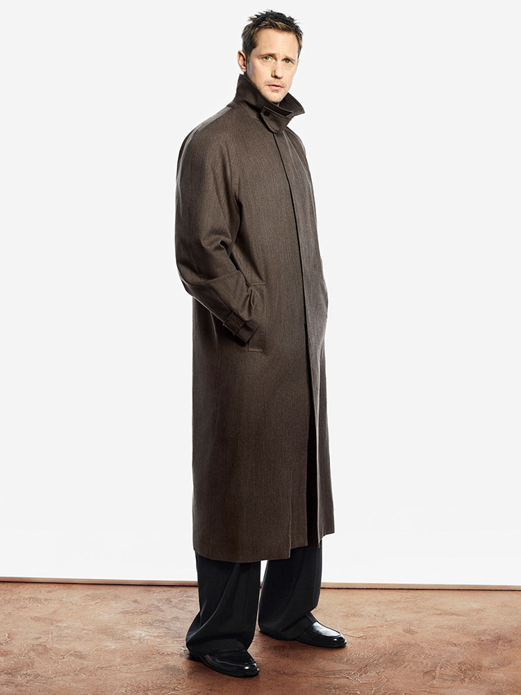 プリーツウールワイドレッグパンツ